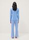 Sky blue pure cotton regular fit pyjamas with ruffles_2