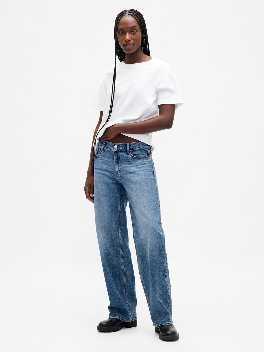 Wide-leg stretch denim jeans_0