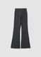 Grey flared leggings in stretch fabric_0