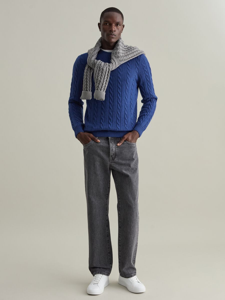 Pullover in cable-knit lambswool_1