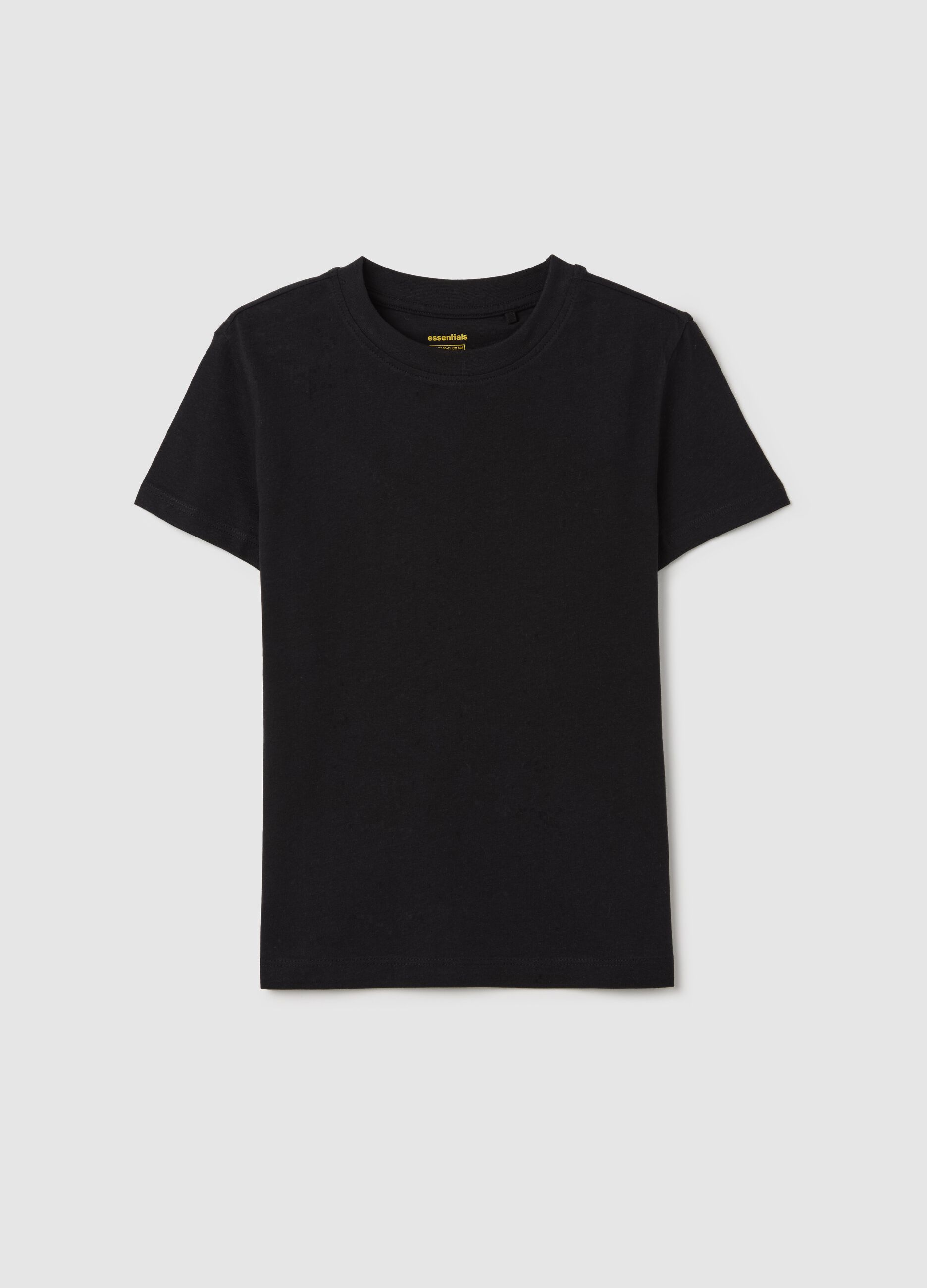 Essential black T-shirt in organic cotton