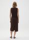 Brown slim fit stretchy fabric dress_2