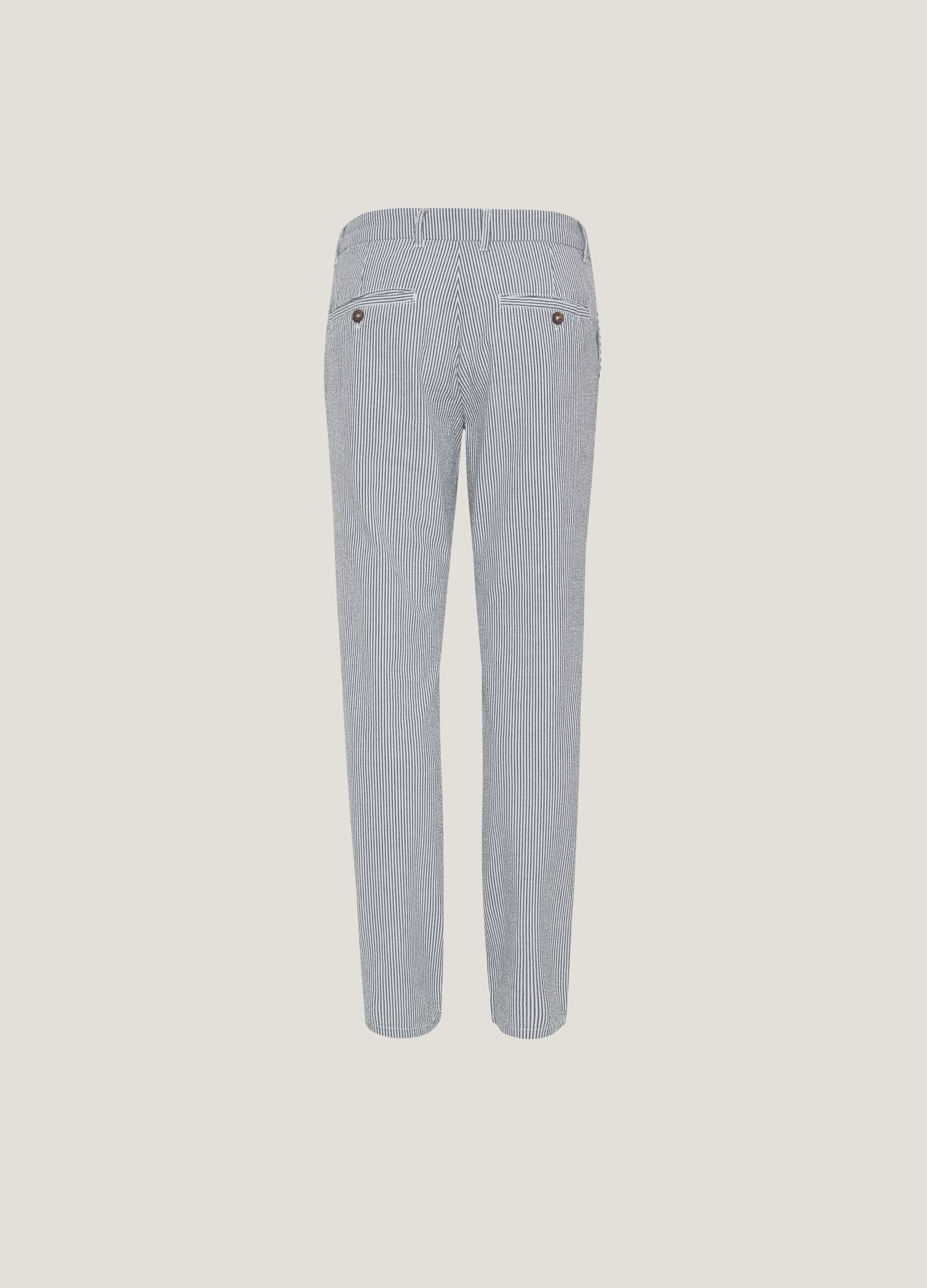 Pantaloni chino in cotone seersucker_4