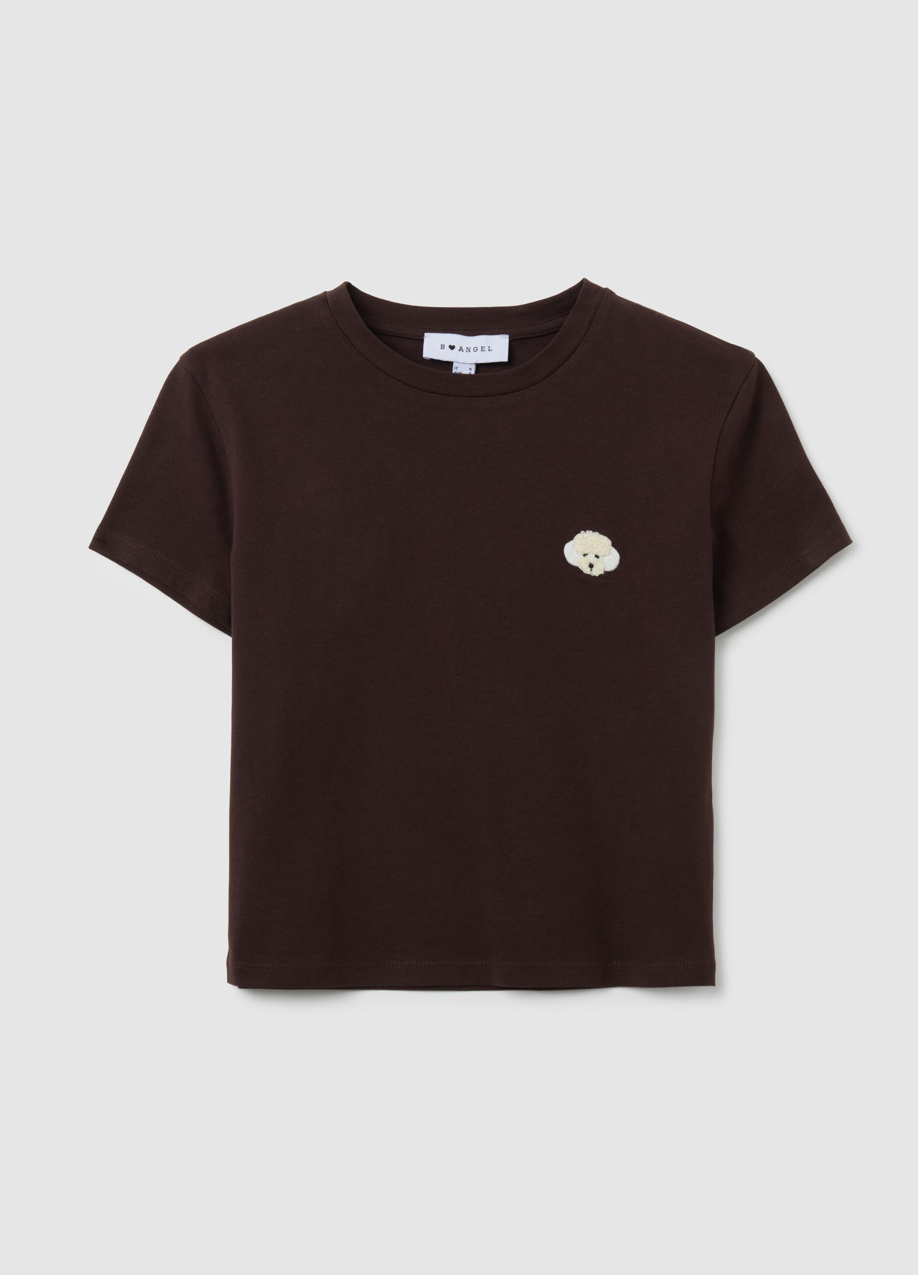 Brown Short-Sleeve Cotton T-Shirt
