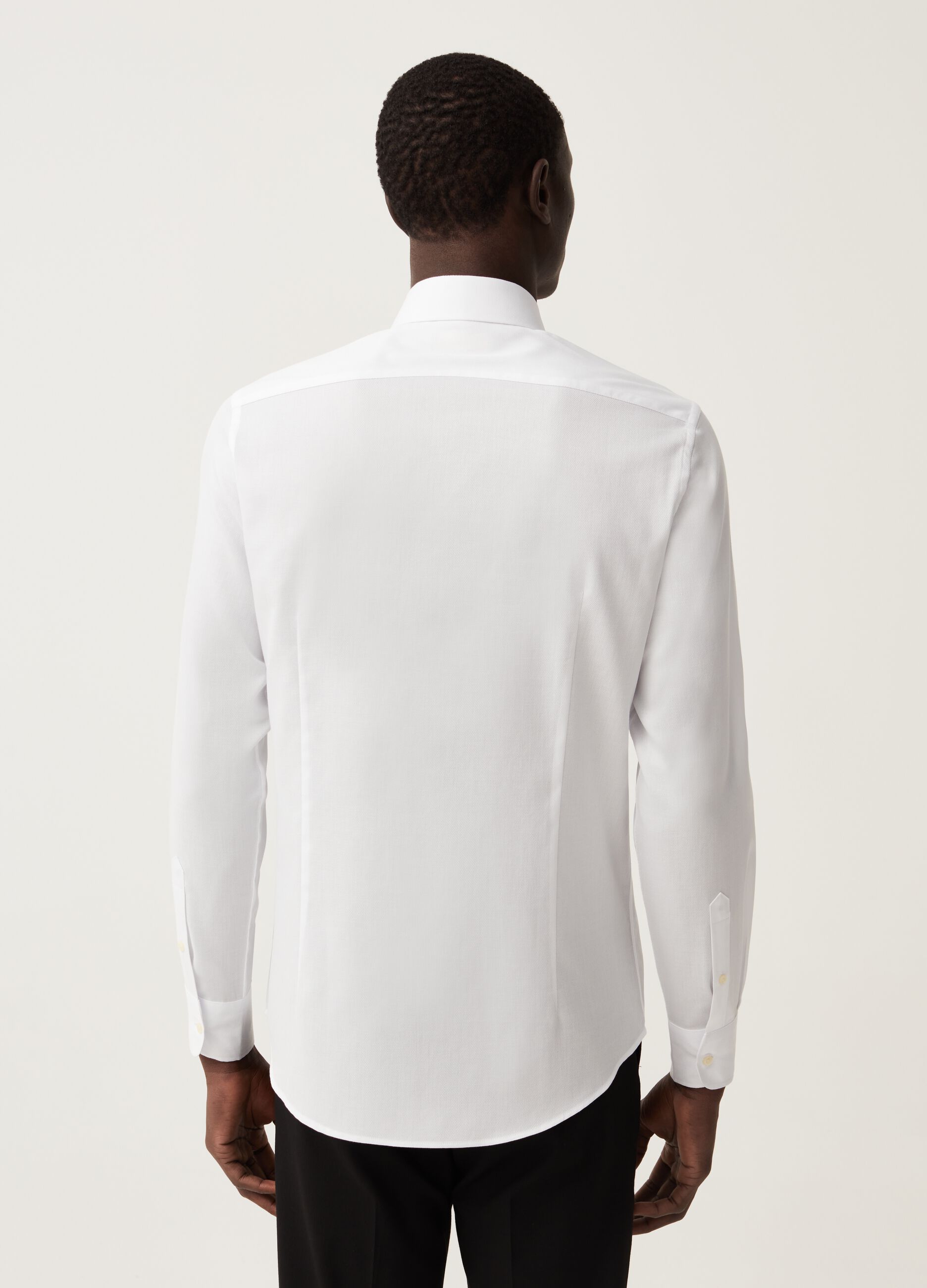 Slim-fit easy-iron shirt in oxford cotton