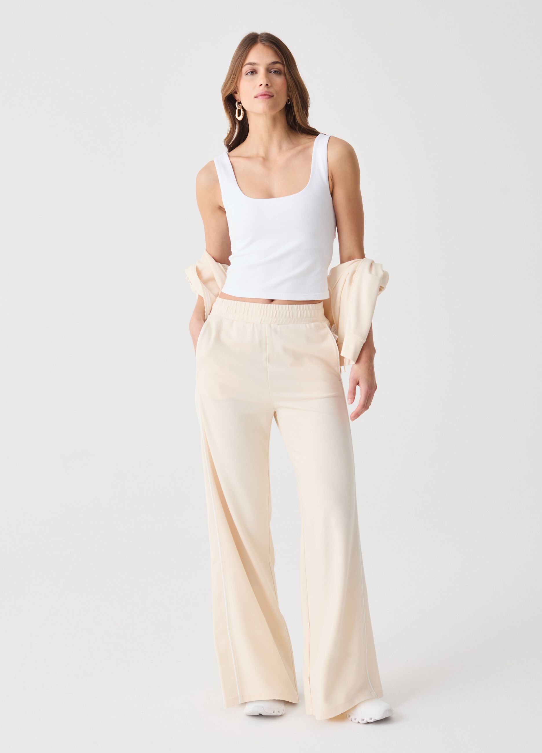 ALTAVIA STUDIO palazzo trousers with contrasting piping