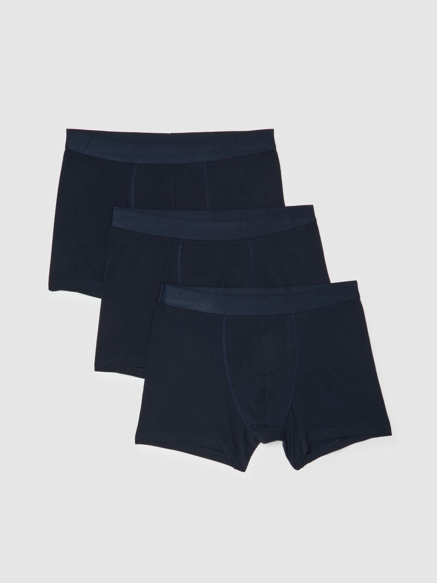 Set of three regular fit blue stretch cotton boxers_4