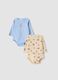 2-pack blue and orange organic cotton bodysuits with Chip and Dale print_0