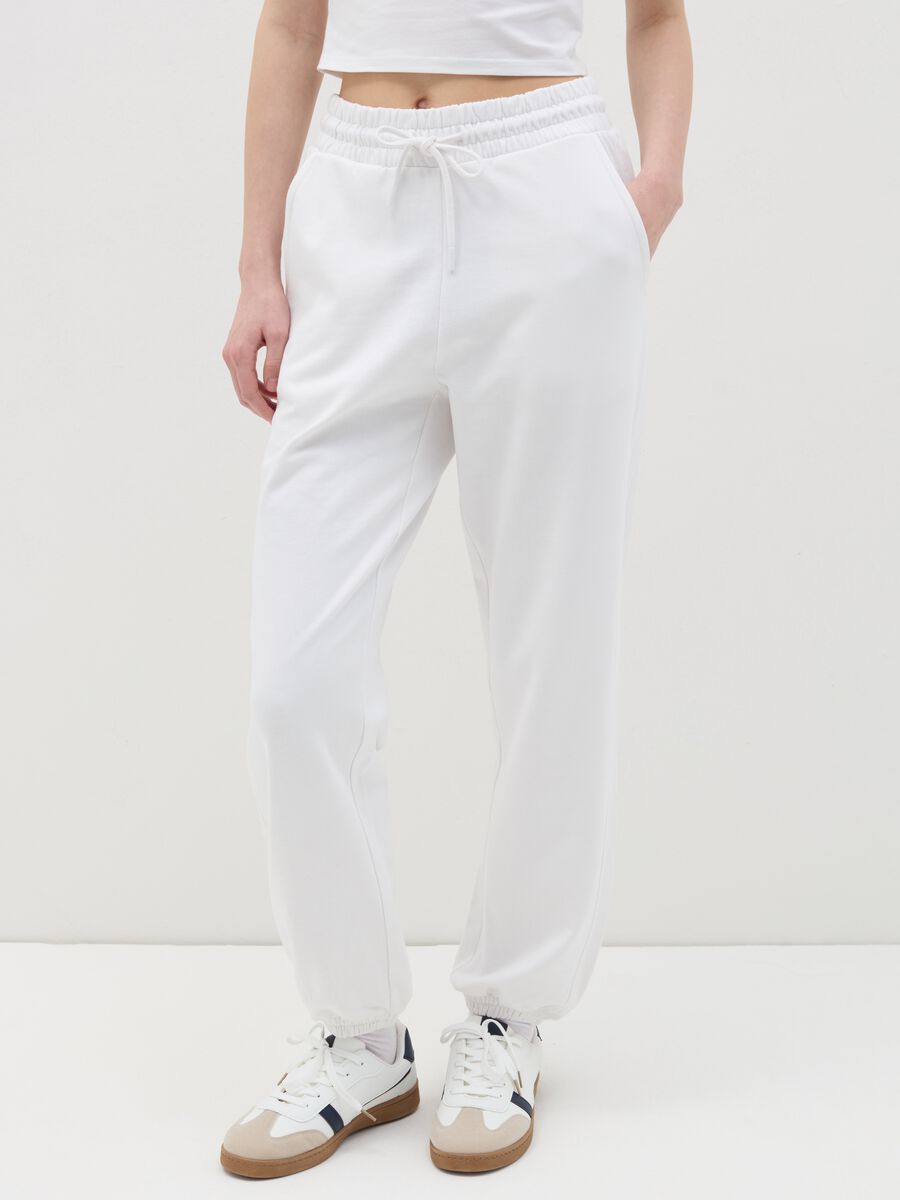 Fleece joggers with drawstring_1