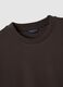 Brown regular fit crew neck T-shirt in pure cotton_1