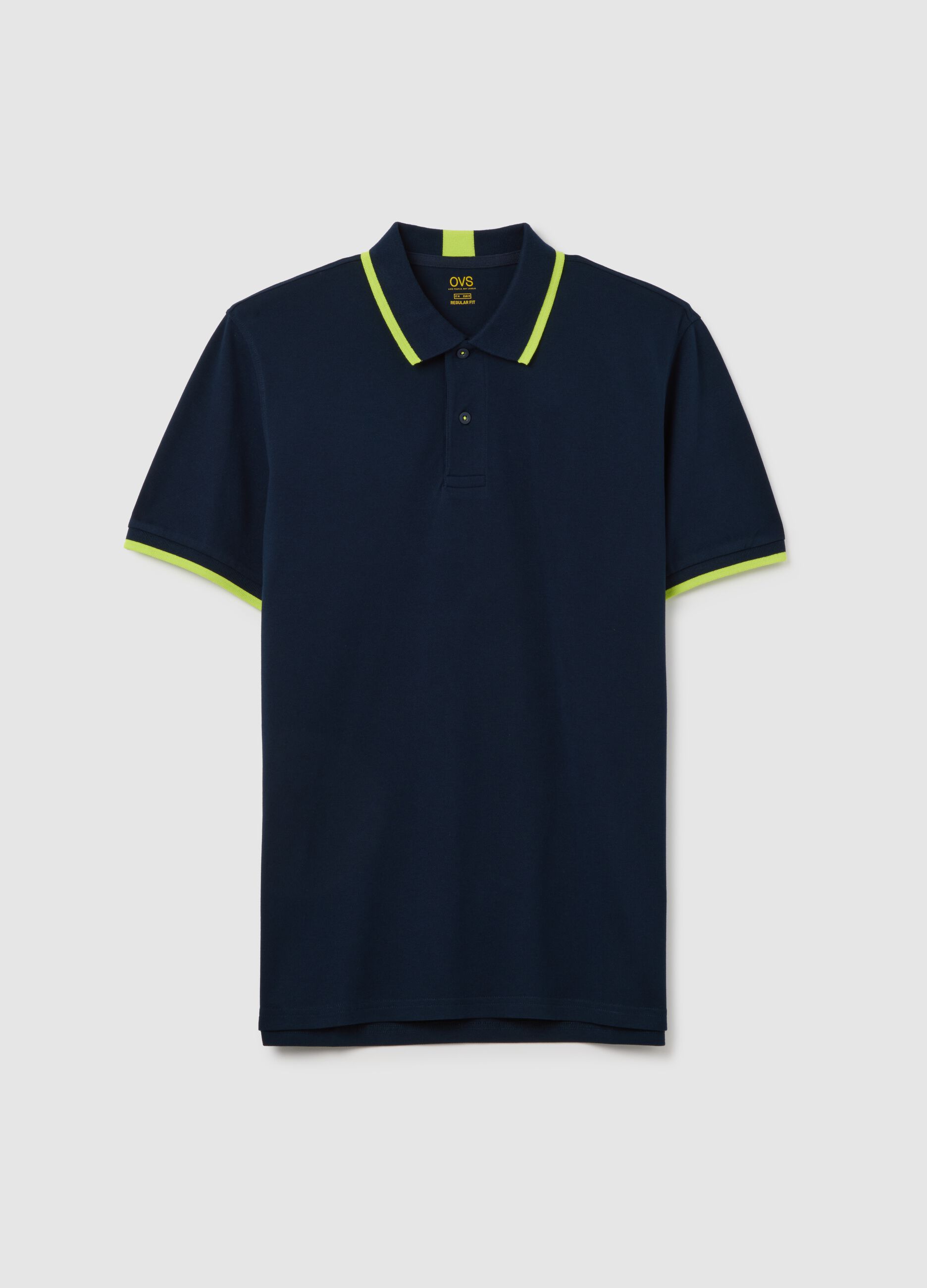 Men's multicolour stretch cotton polo shirt regular fit