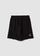 Black pure cotton relaxed-fit Bermuda shorts with raw-cut hems_4