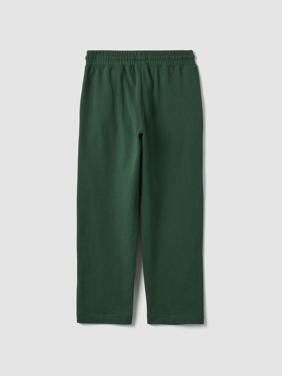 Pantaloni jogger verdi in puro cotone con coulisse_1