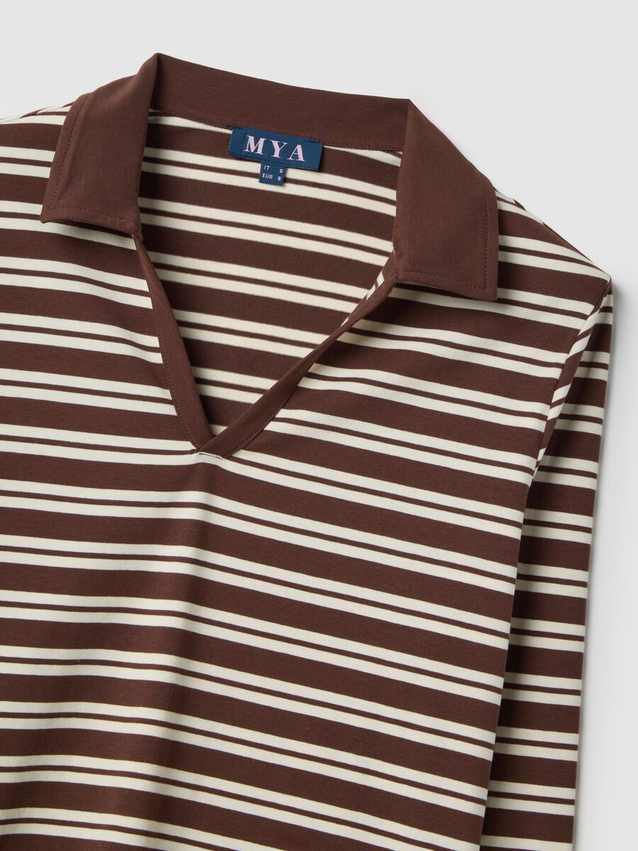 Multicolour Striped Stretch Cotton Polo Regular Fit_5