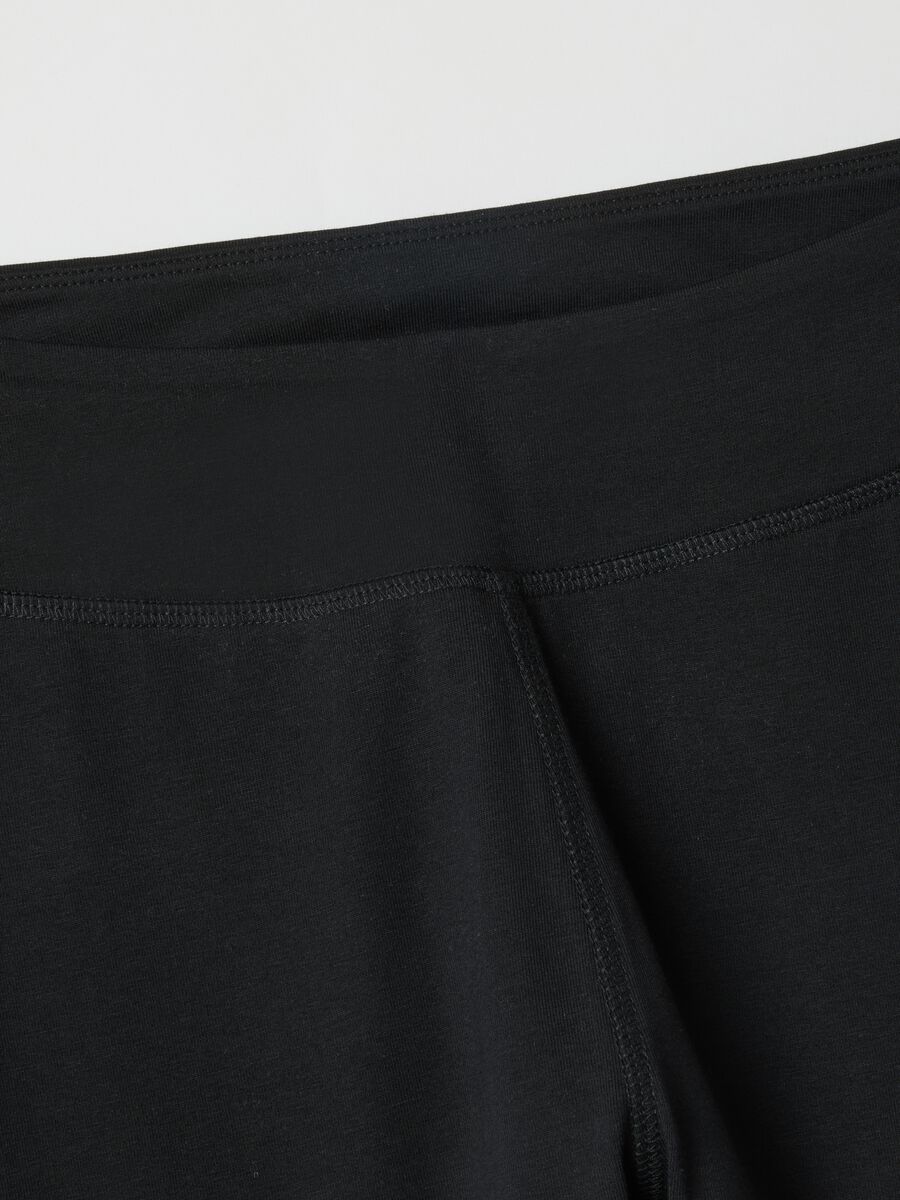 Leggings in cotone elasticizzato nero slim fit_1
