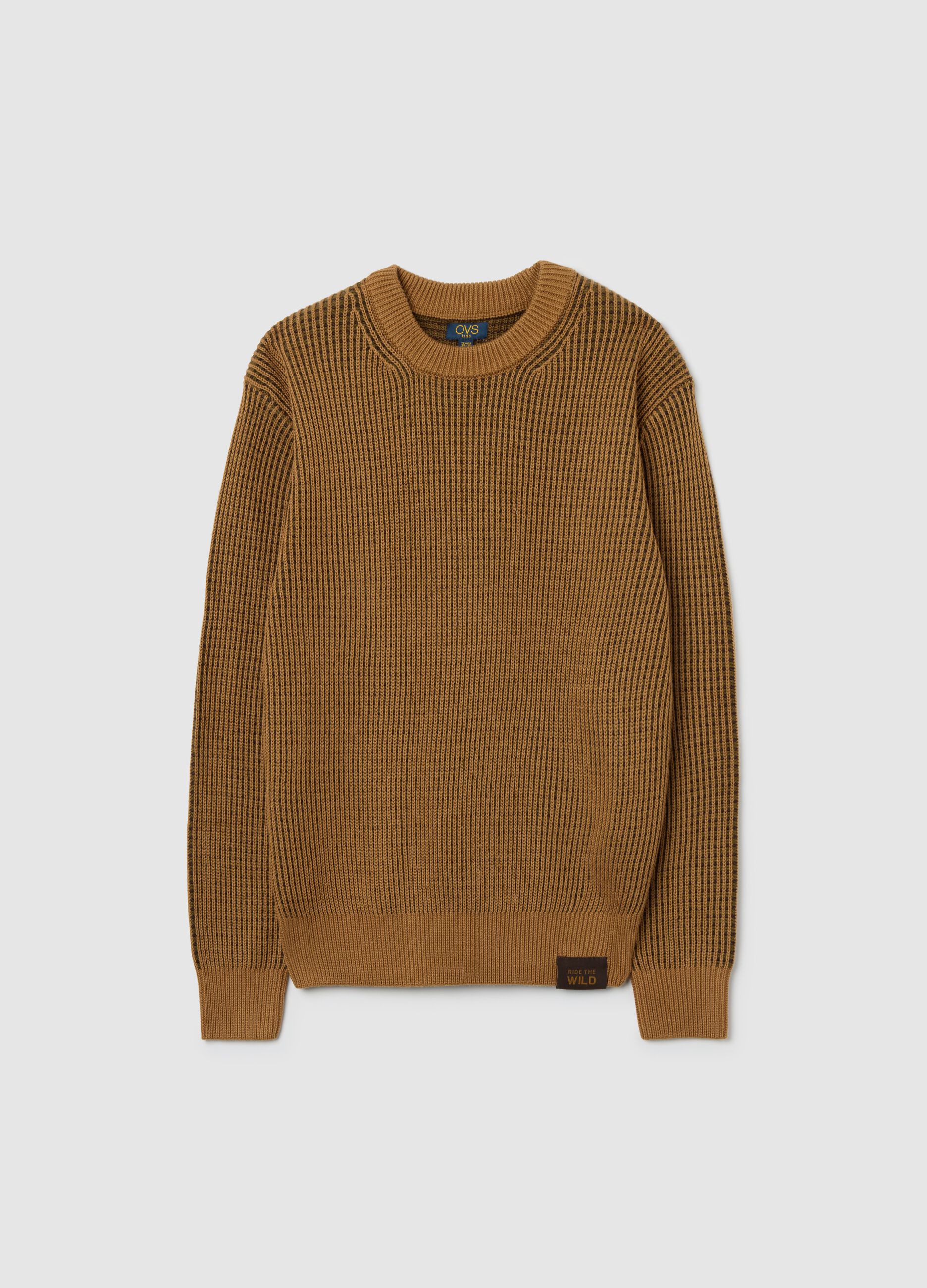 Boys' Brown Regular Fit Jumper