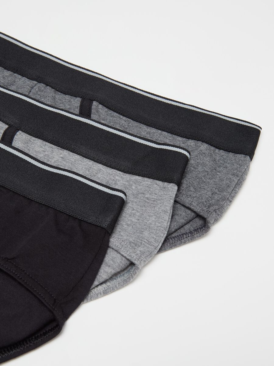 Three-pair pack briefs in stretch cotton with piping_5