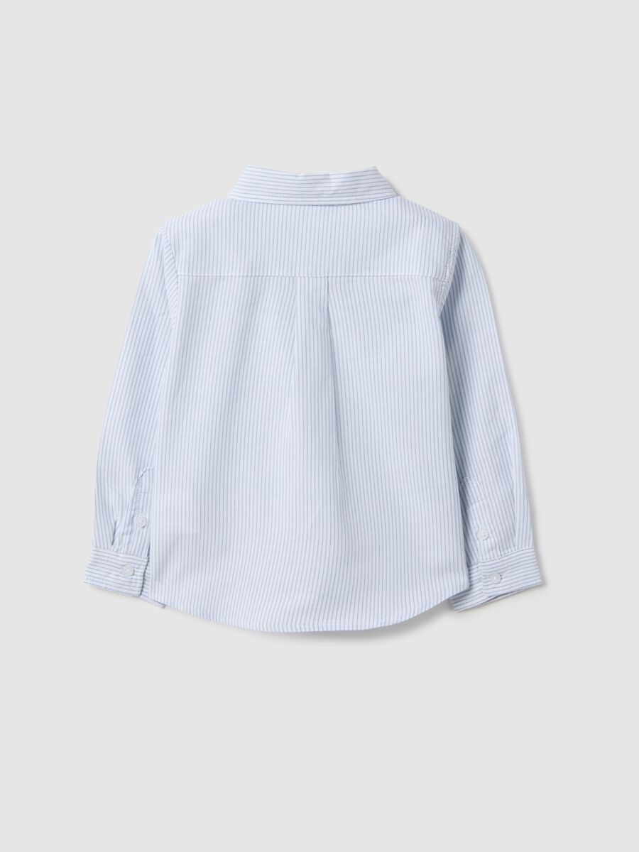 Blue striped pure cotton regular fit shirt for boy_1