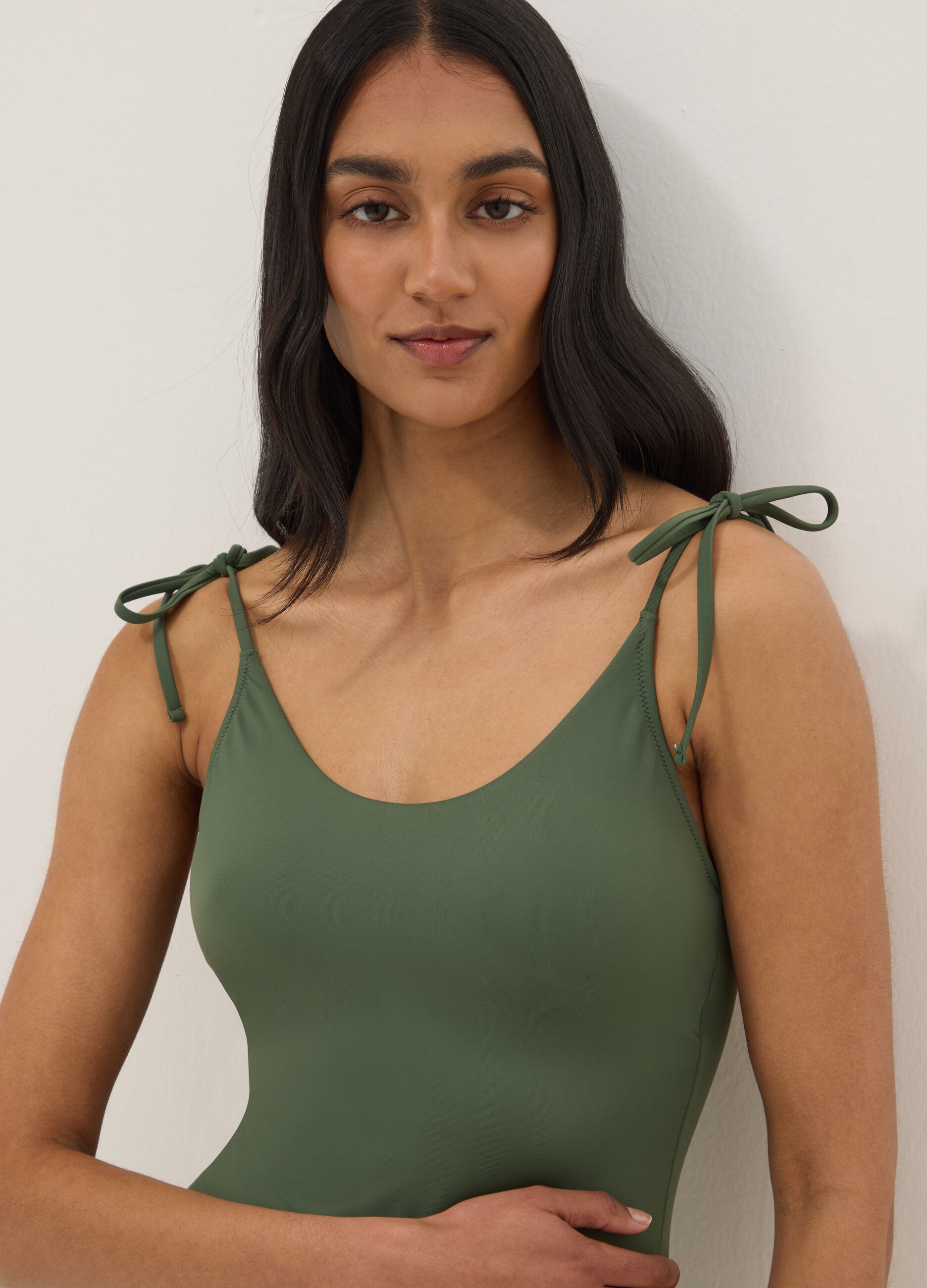 Slim Fit Green Swimsuit