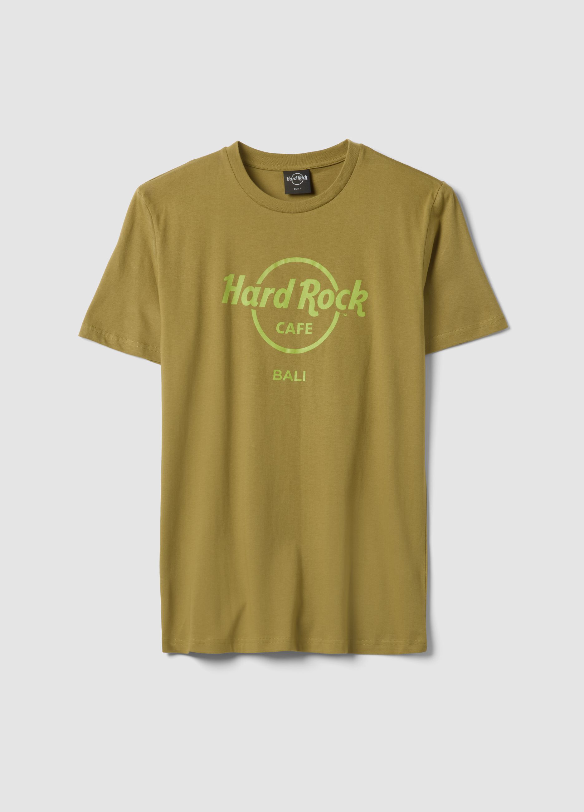 Green Hard Rock Cafe cotton T-shirt, regular fit