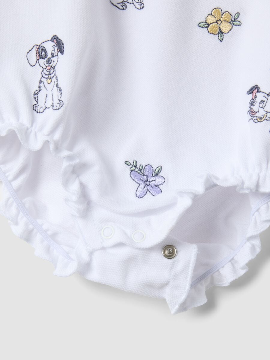 White organic cotton baby romper with ruffles_3