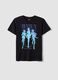 T-shirt nera in puro cotone con stampa K-Pop Demon Hunter oversize fit_4