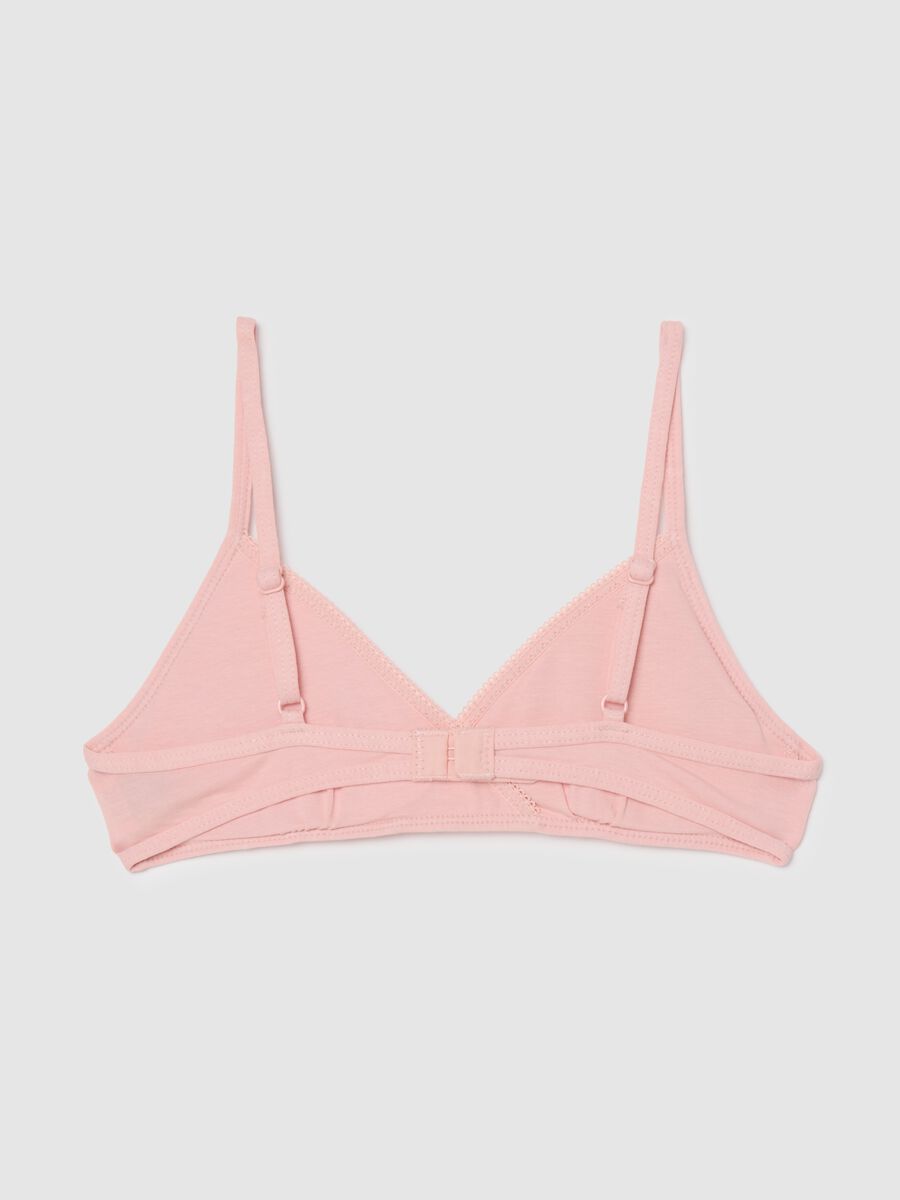 Girl's pink stretch cotton bra_1