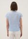 Light blue pure cotton regular fit deep V shirt with transparency_2