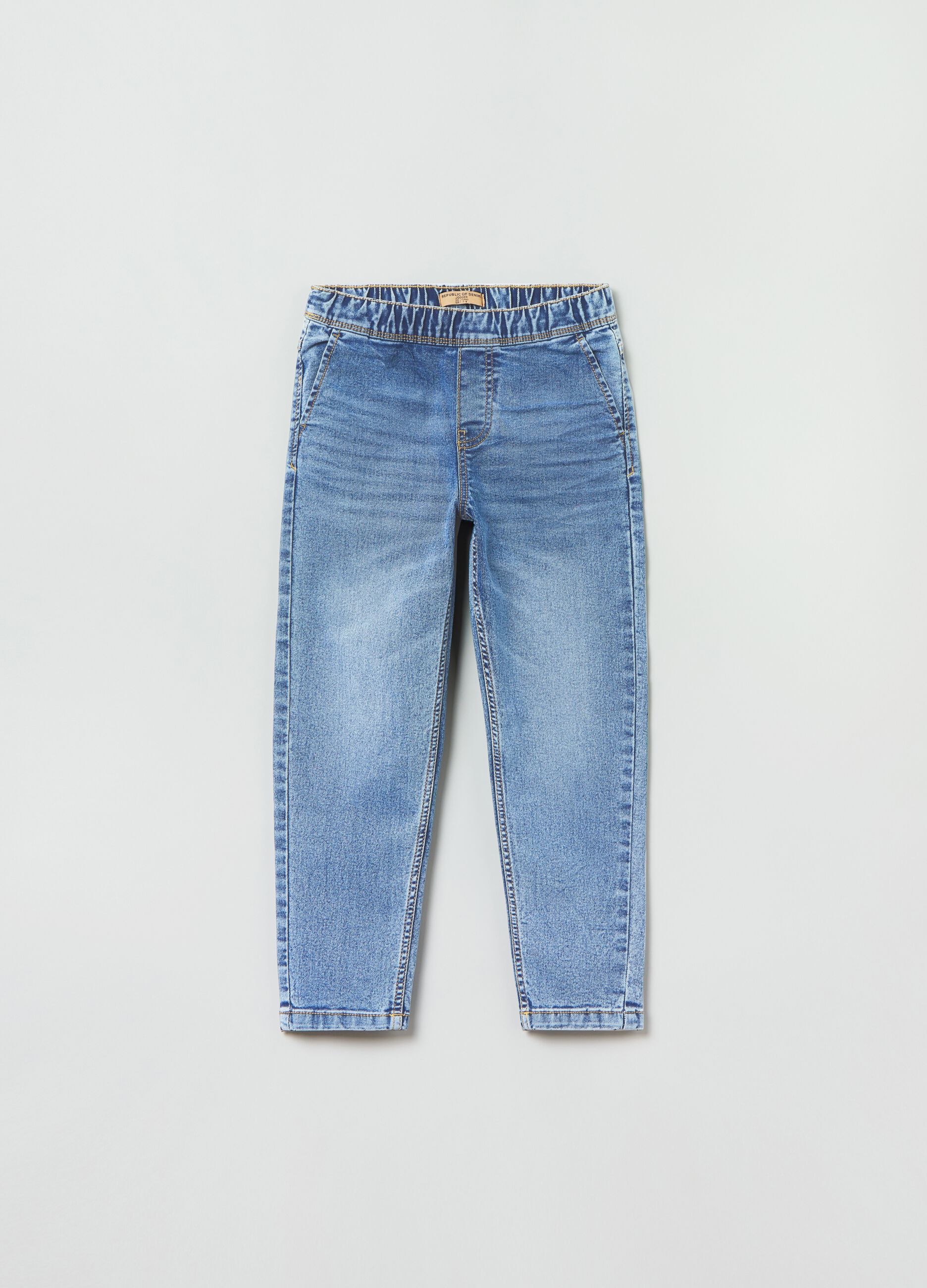 Joggers pull on in denim _0