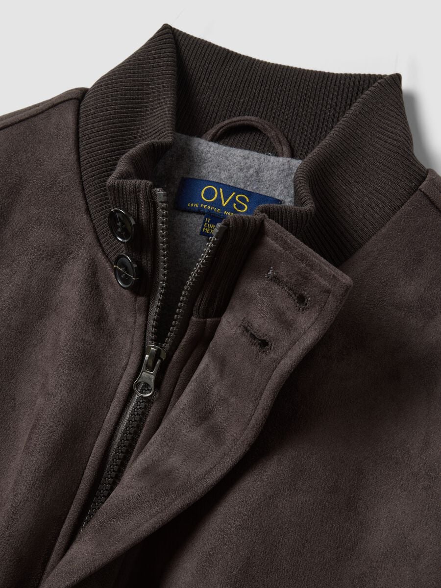 Giubbotto marrone regular fit con zip_1