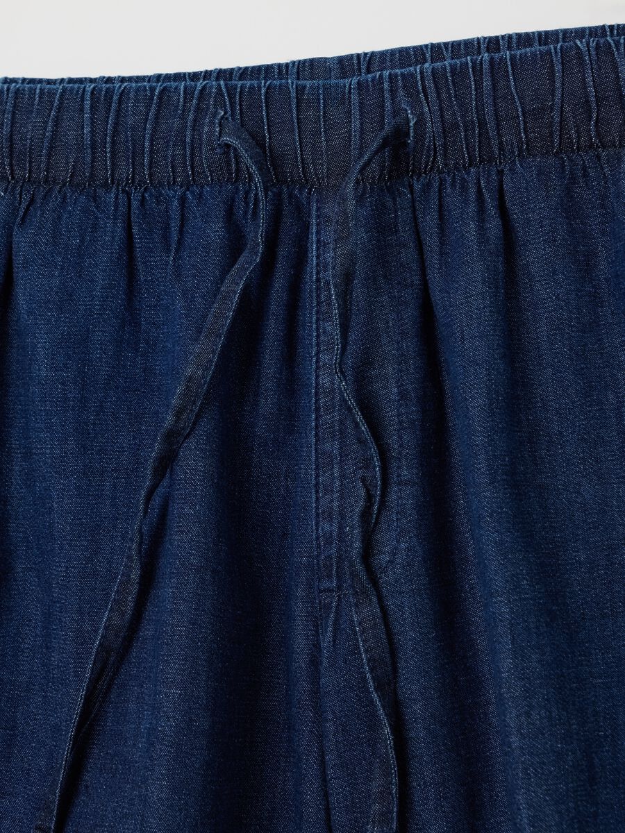 Denim shorts with drawstring_5