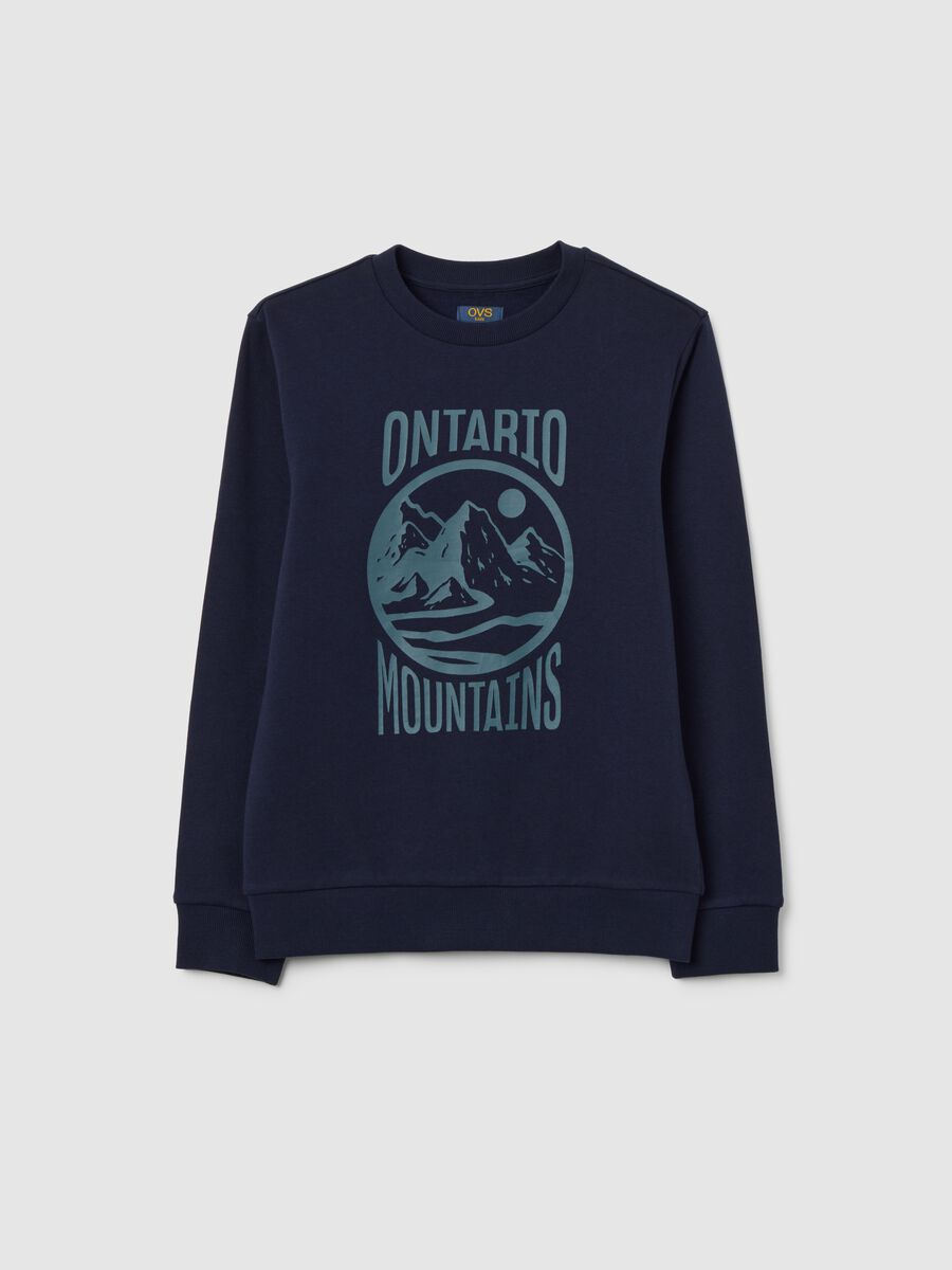 Boys' blue pure cotton sweatshirt regular fit_3
