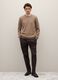 Beige crew neck pullover in pure cashmere regular fit_0