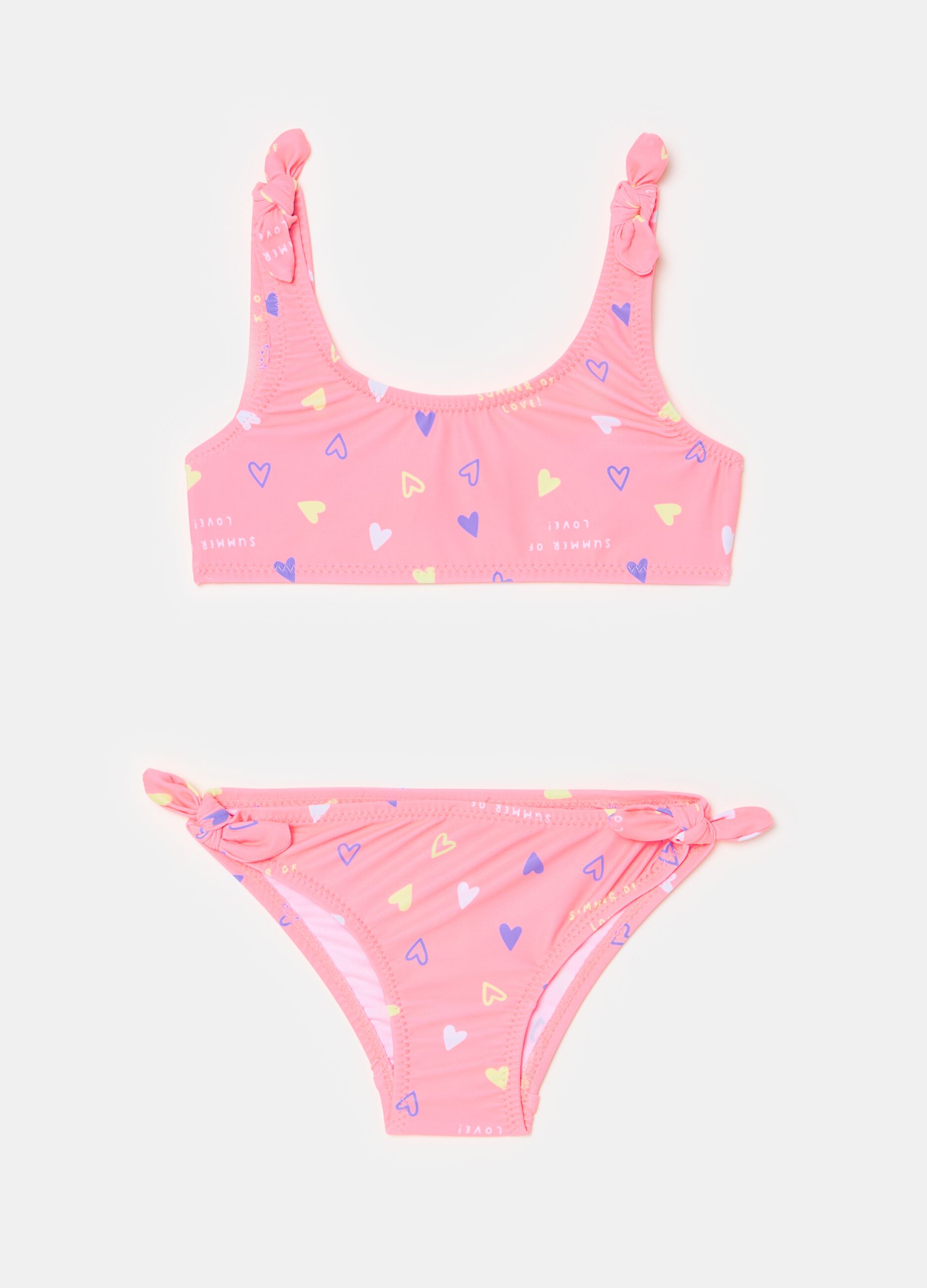 Bikini with small hearts print