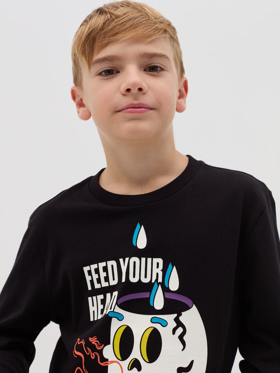 T-shirt a maniche lunghe con stampa_2