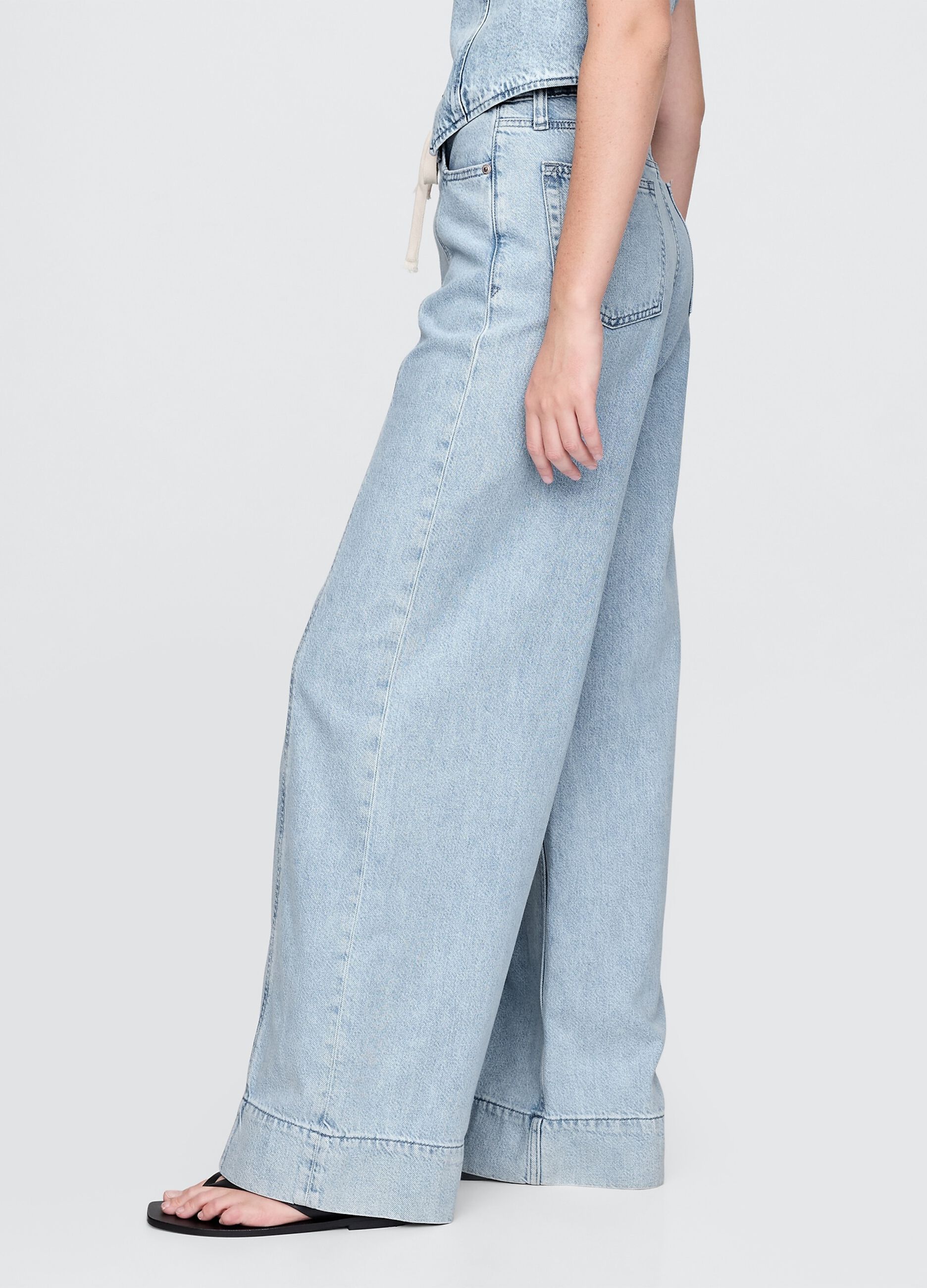 Light Denim Wide Leg Trousers by Gap