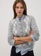 Grey jacquard stretch wool crew-neck cardigan, regular fit_0