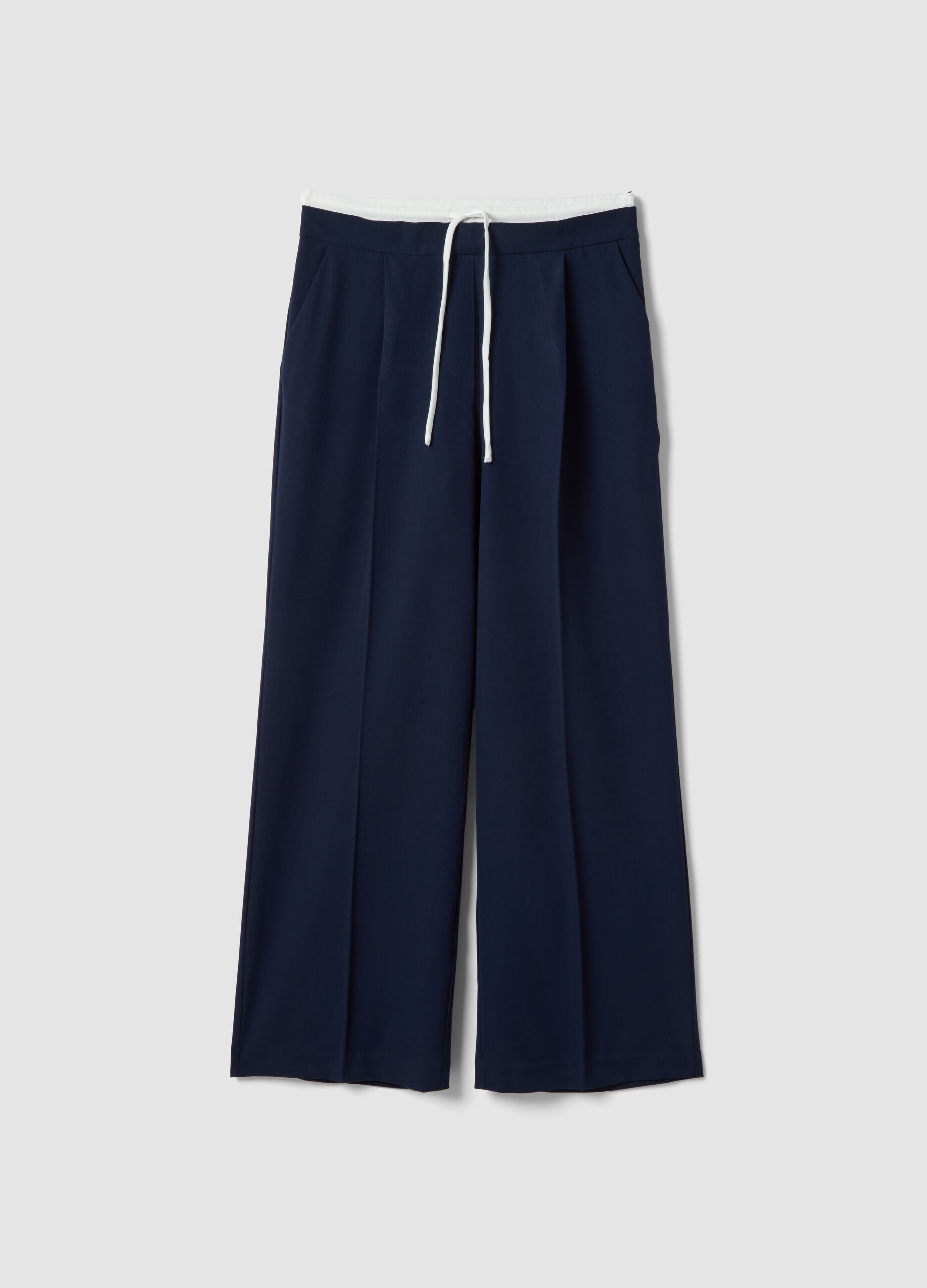 Blue regular fit jogger trousers with elasticated waist