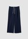 Blue regular fit jogger trousers with elasticated waist_4