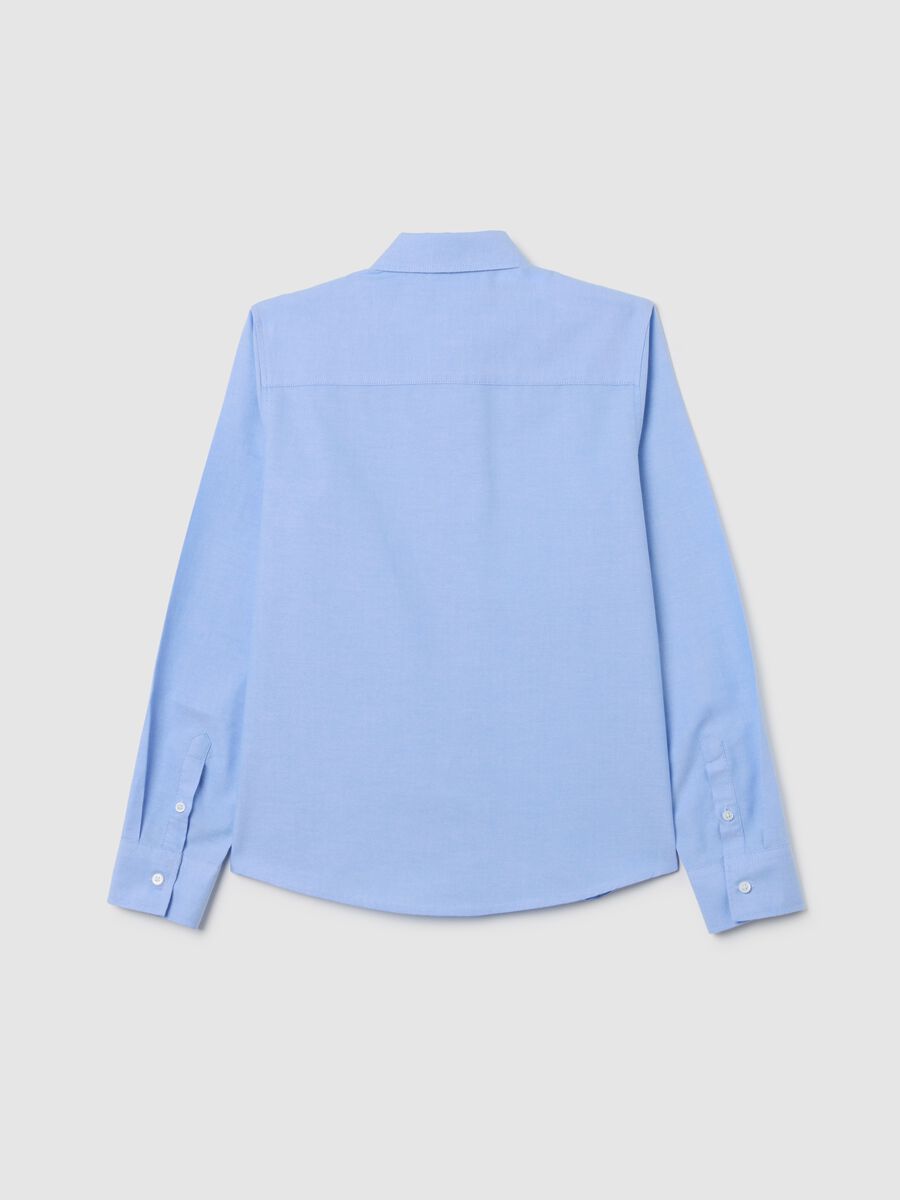 Camicia da ragazzo in puro cotone azzurra regular fit_1