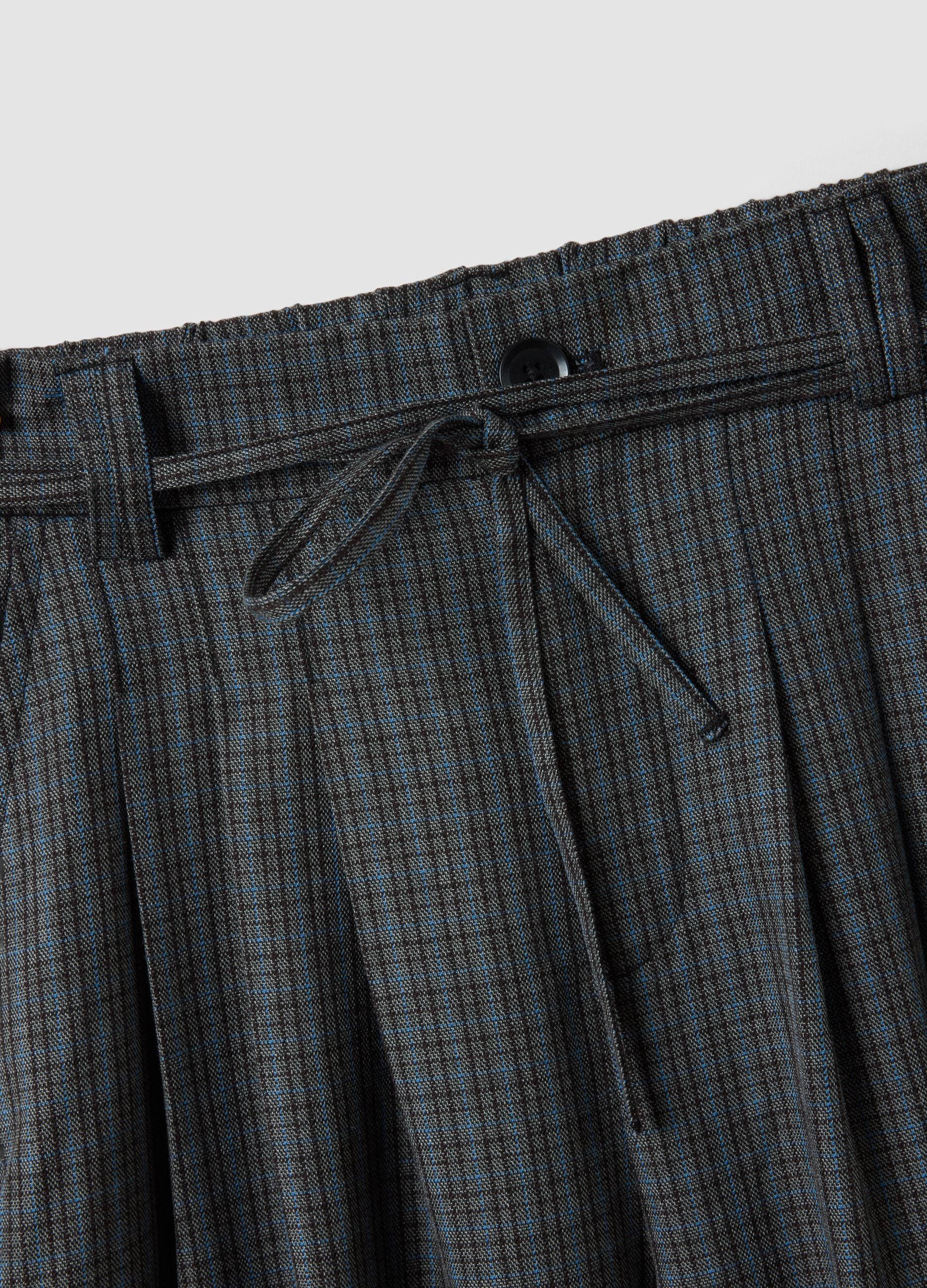 Pantaloni grigi in misto viscosa wide leg