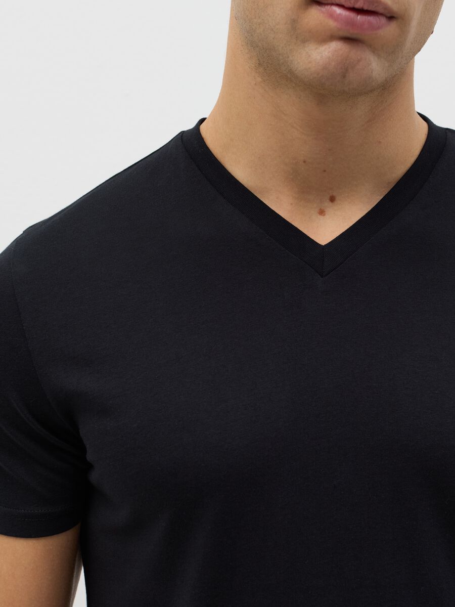 T-shirt intima in cotone bio con scollo a V _3