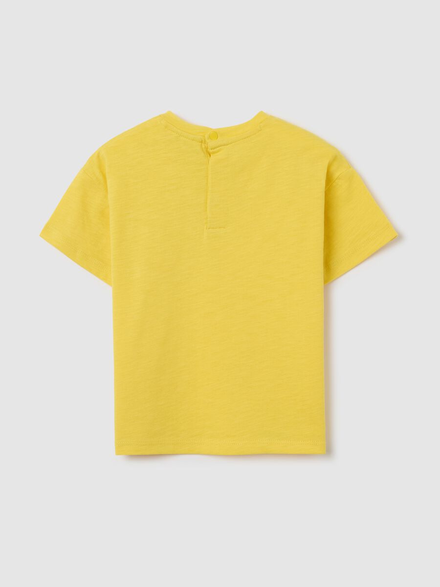 Yellow T-shirt in organic cotton with pocket_1