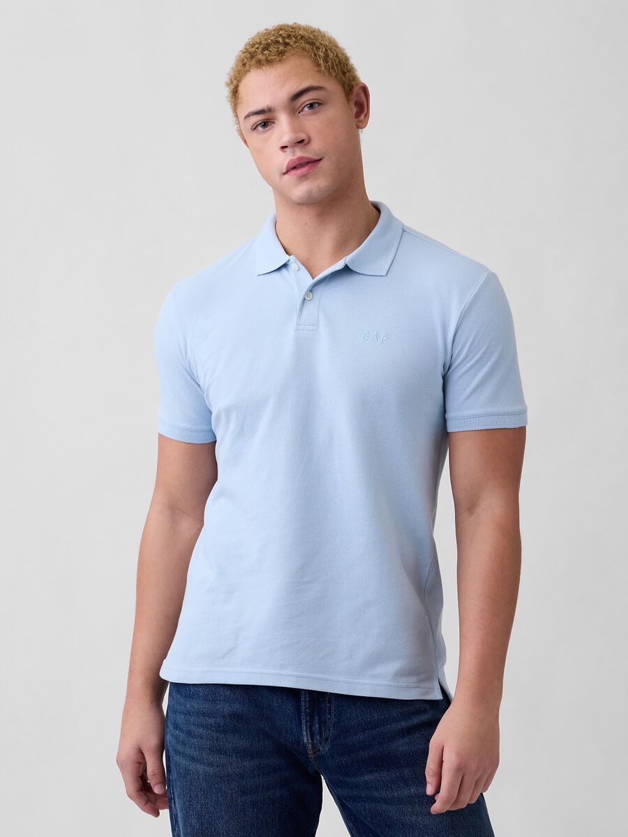 Short-sleeve cotton polo shirt_0