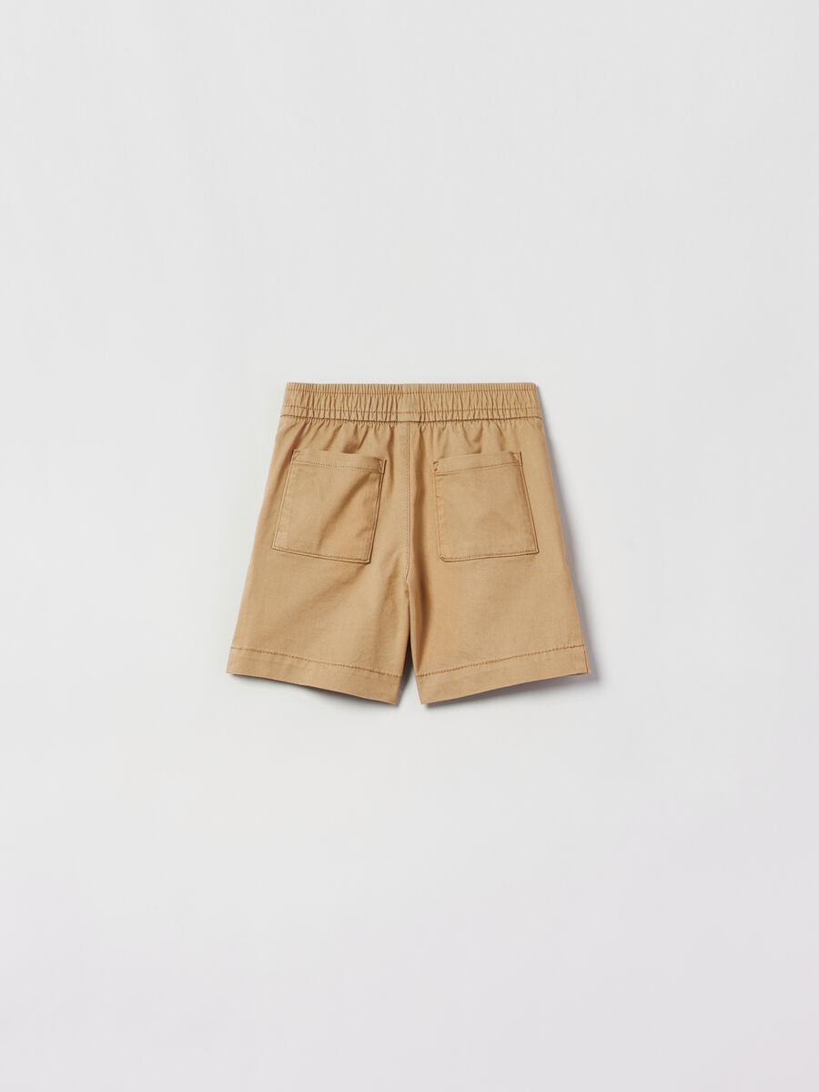 Shorts in cotone stretch con coulisse _1