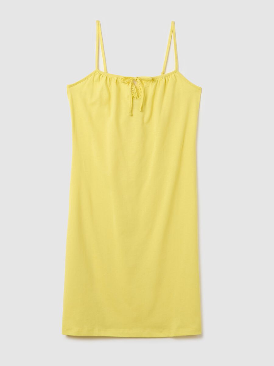 Women's dress in pure yellow cotton_4