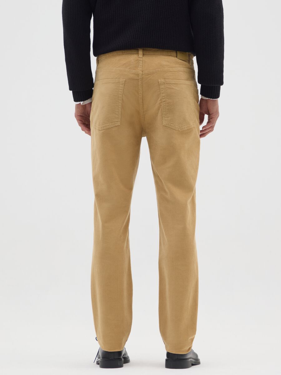 Slim fit brown stretch cotton trousers_2