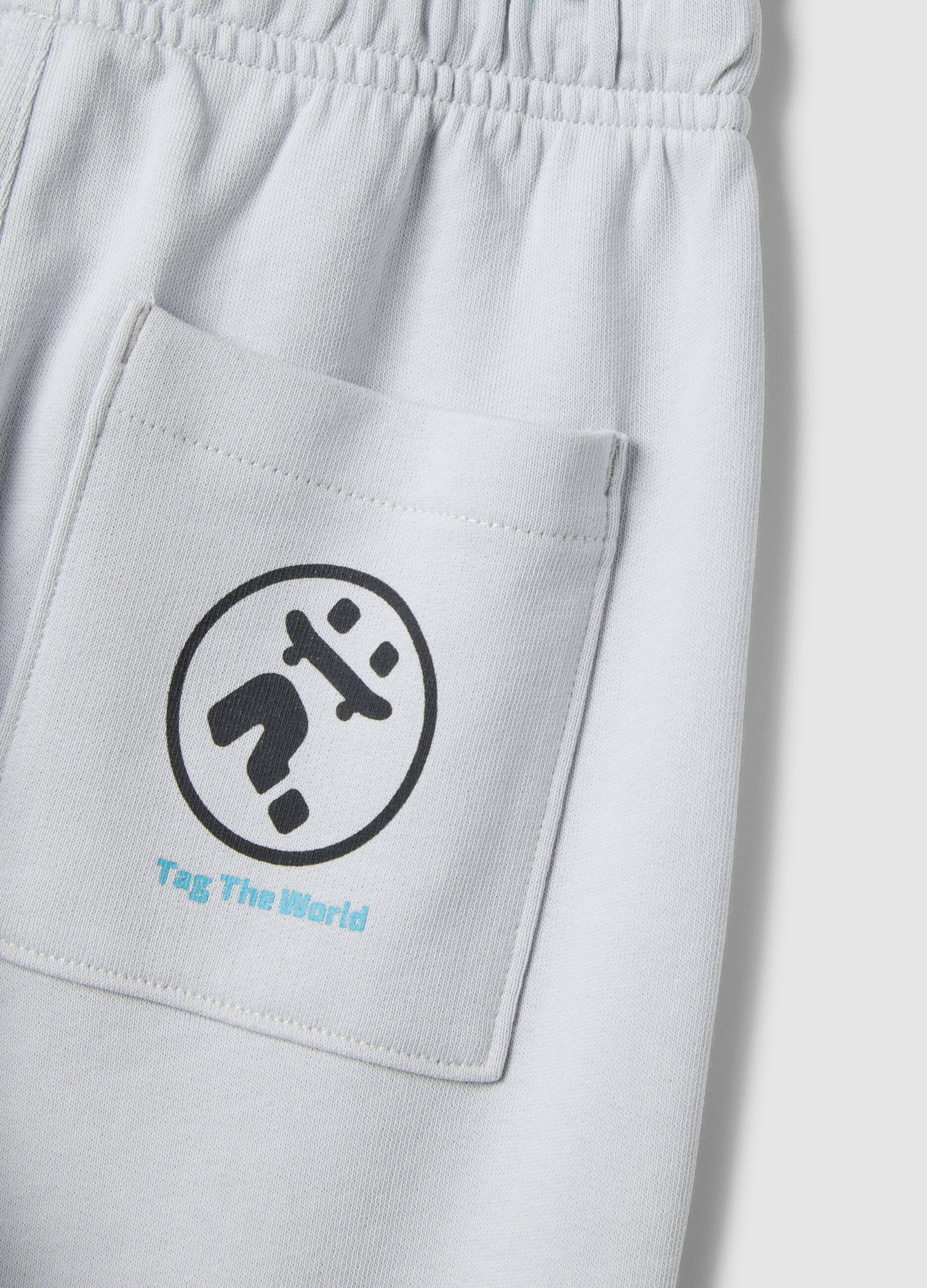 Kids&rsquo; grey pure cotton oversized jogger trousers