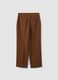 Brown stretch viscose formal trousers, straight fit_6