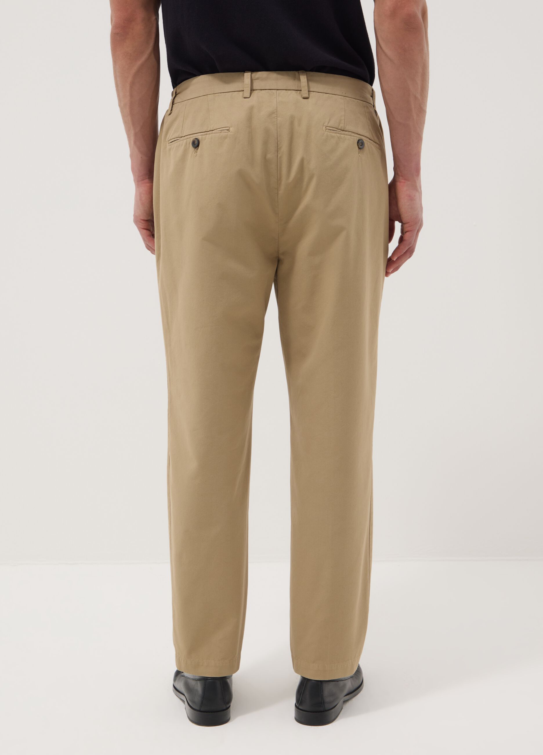Beige pure cotton chino trousers